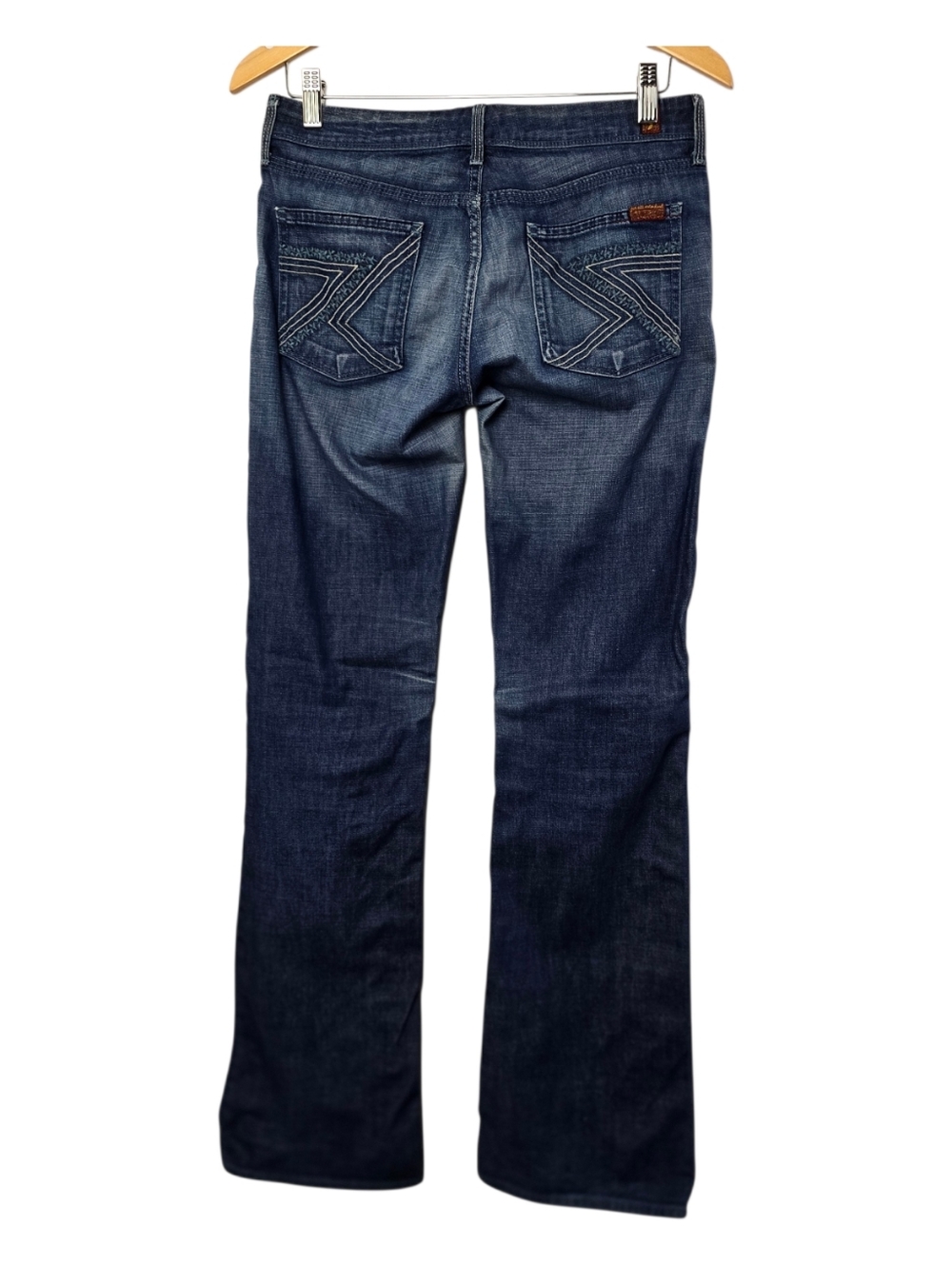 7 For All Mankind Flynt Bootcut Jeans Y2K Low Rise Flare Dark Wash Sz 29 Casual
